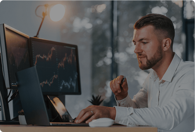 Trader working